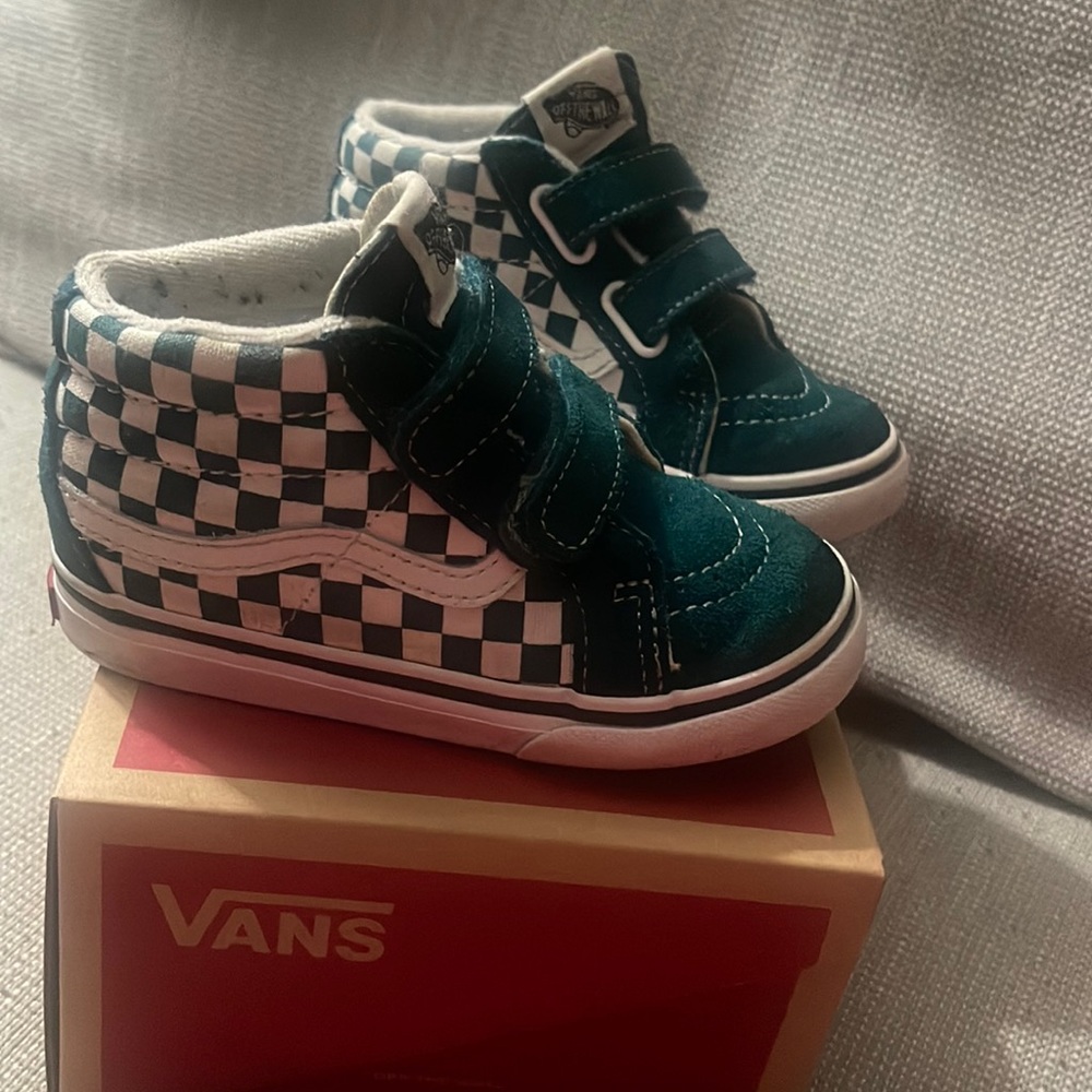 Like new: Sk8-Mid Reissu green checker board Vans